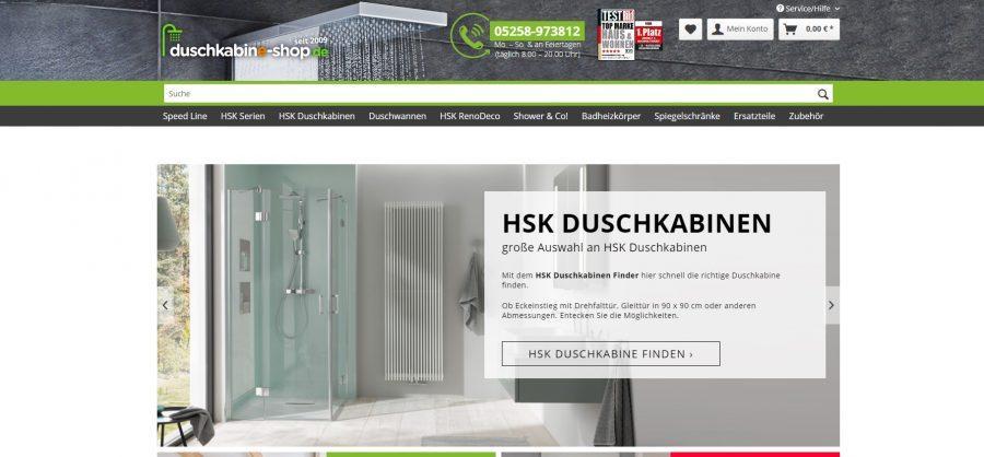 Screenshot Duschkabine-Shop