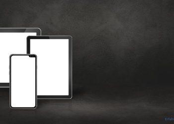 Laptop, Smartphone und Tablet haben einen weißen Bildschirm