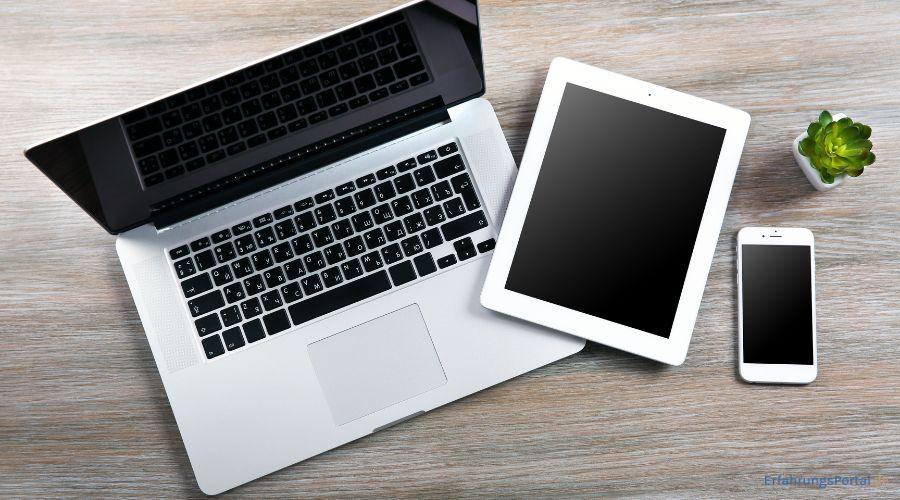 Laptop, Tablet und Smartphone