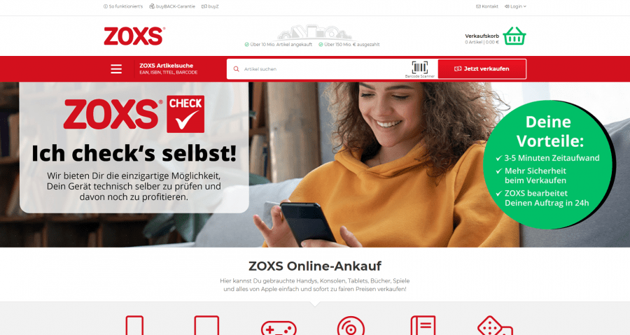 Screenshot ZOXS-Ankauf