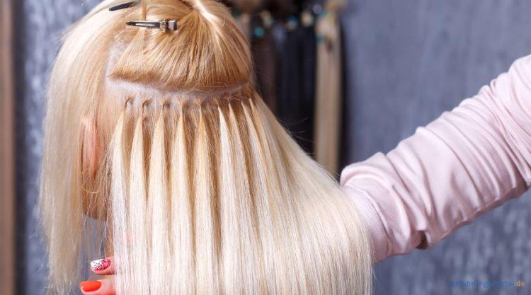 Blonde Extensions im Naturblonden Haar