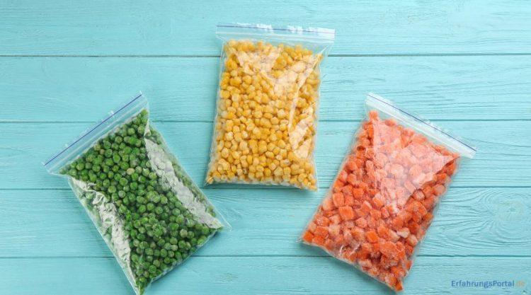 gefrorenes Gemüse im Druckverschlussbeutel