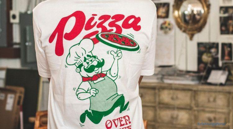bedrucktes T-Shirt von einer Pizzeria