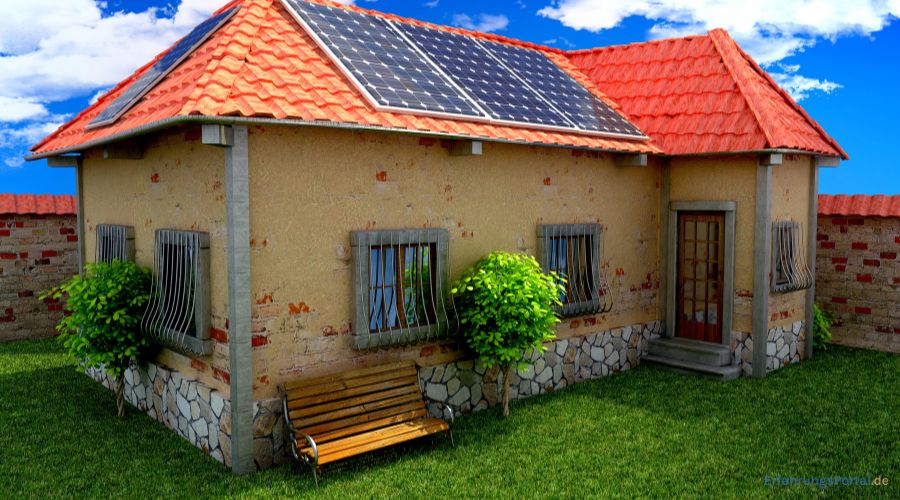 Solaranlage auf kleinem Haus