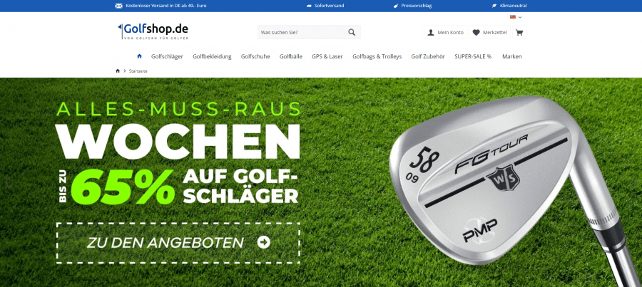 Screenshot GolfShop