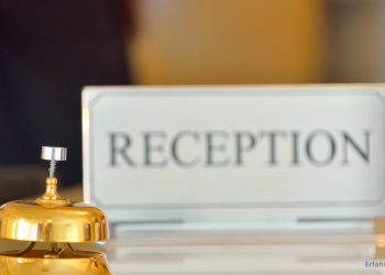 Reception eines Hotels