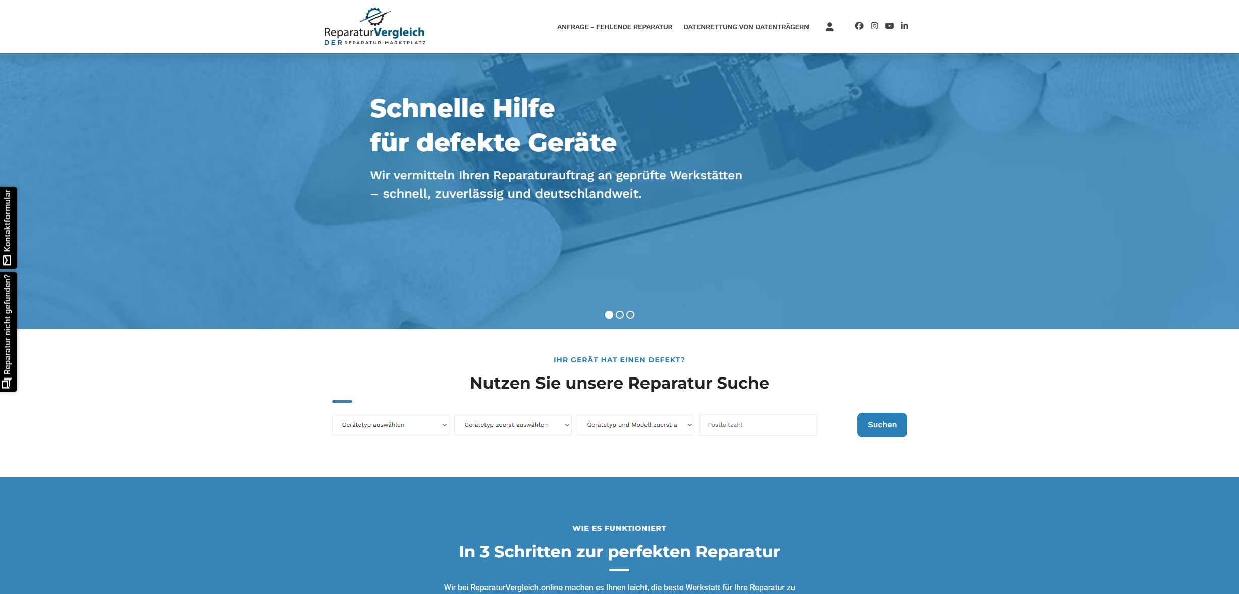 Screenshot ReparaturVergleich.online