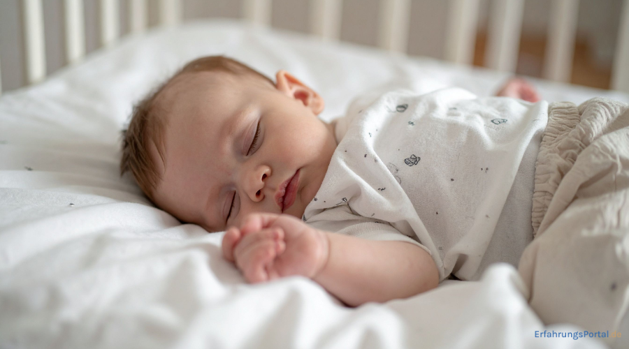 schlafendes Baby im Beistellbett