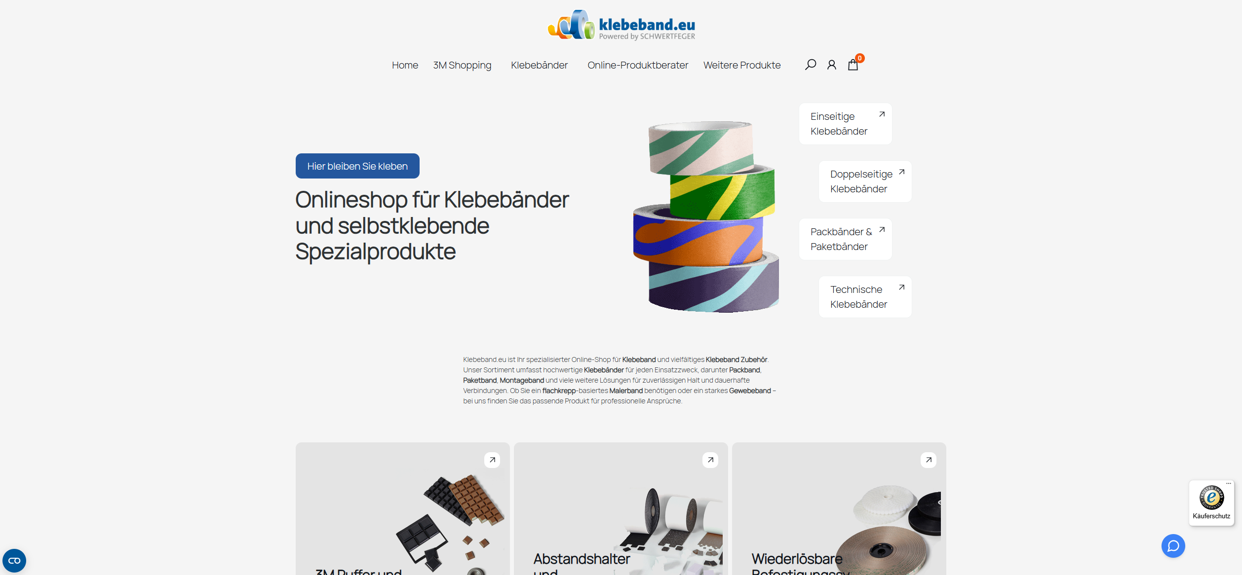Screenshot klebeband.eu