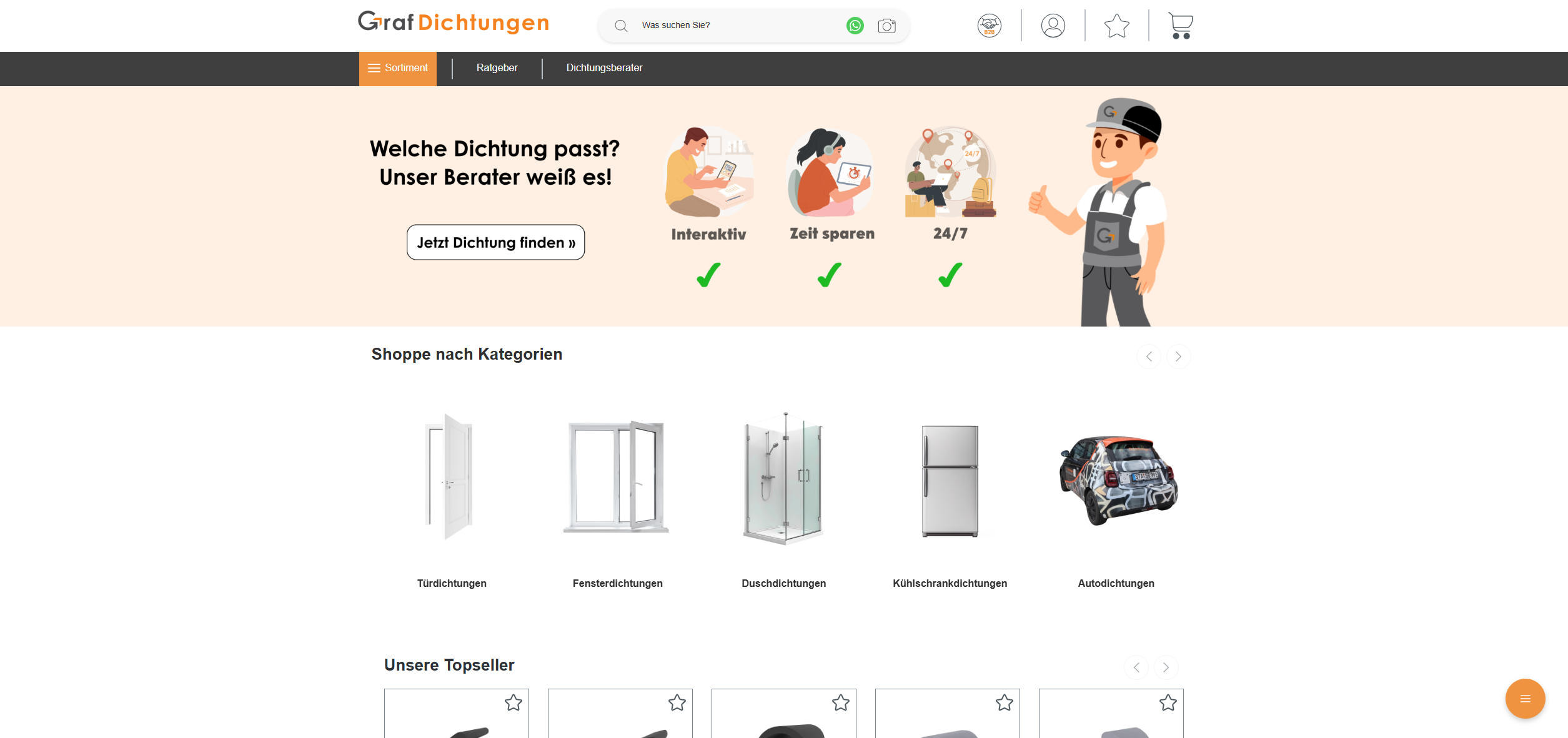 Screenshot Graf-Dichtungen