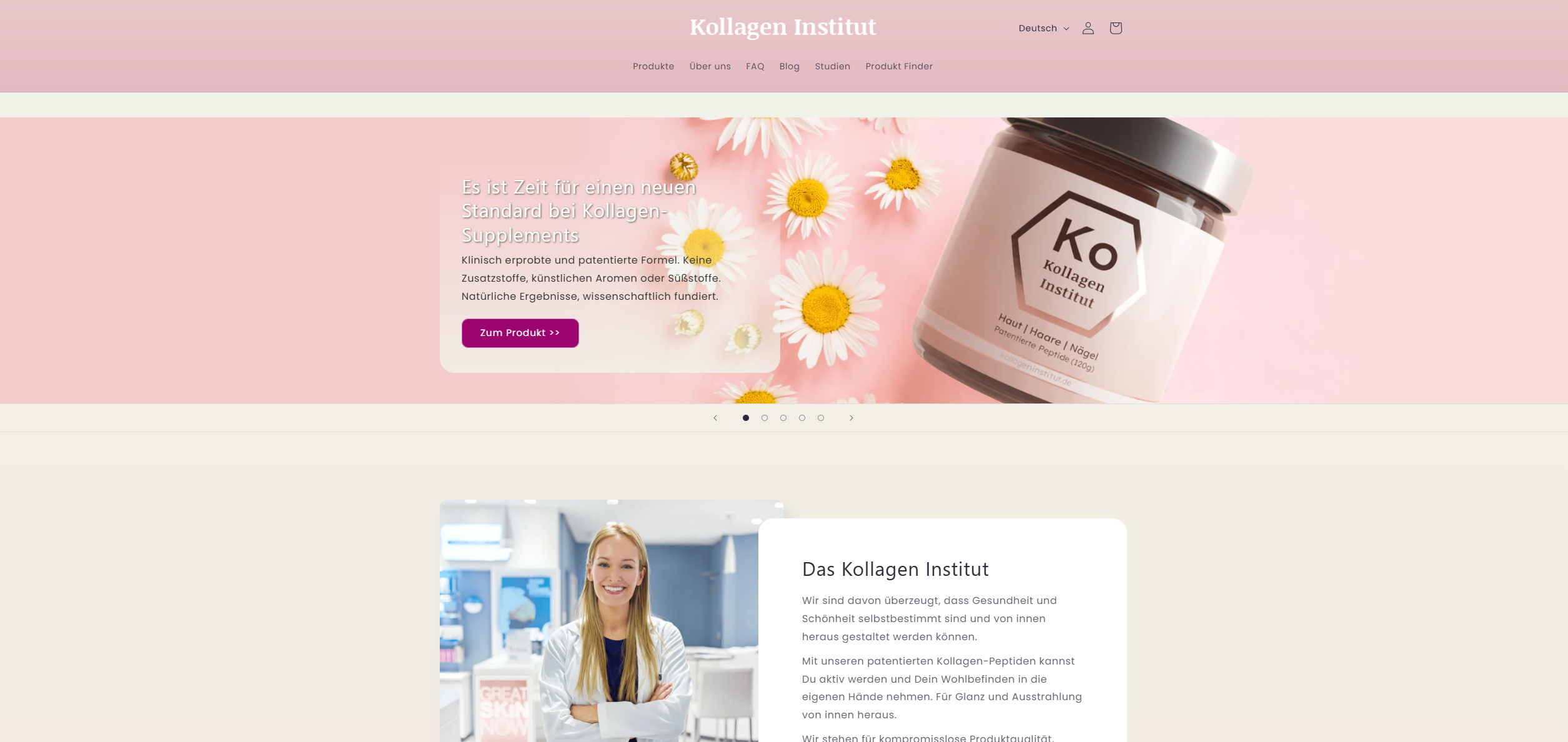 Screenshot KollagenInstitut.de