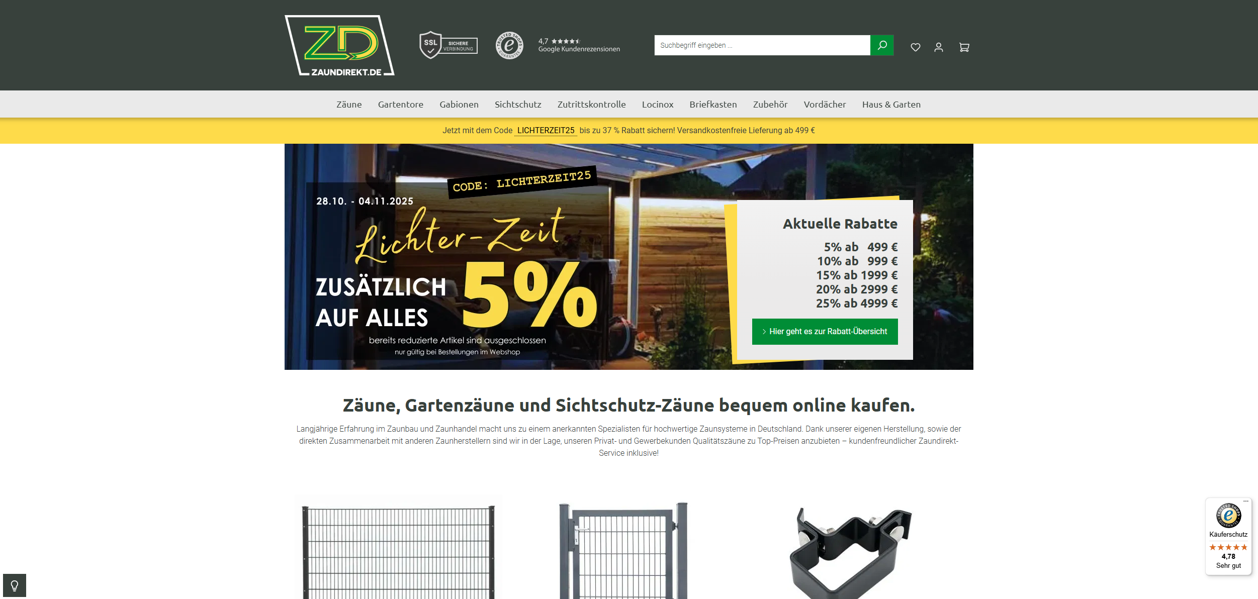 Screenshot Zaundirekt