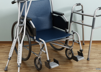 Rollstuhl und Gehhilfen