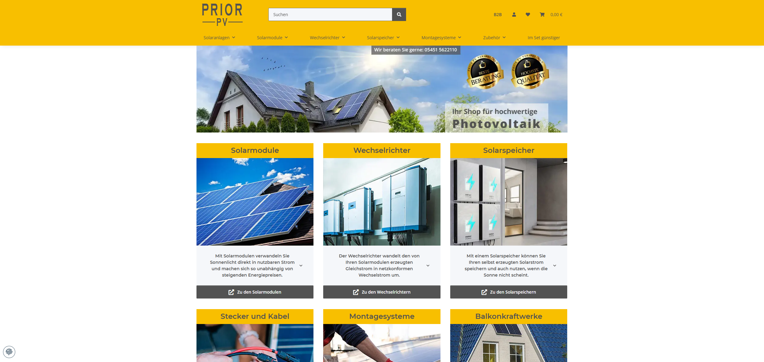 Screenshot Photovoltaikshop