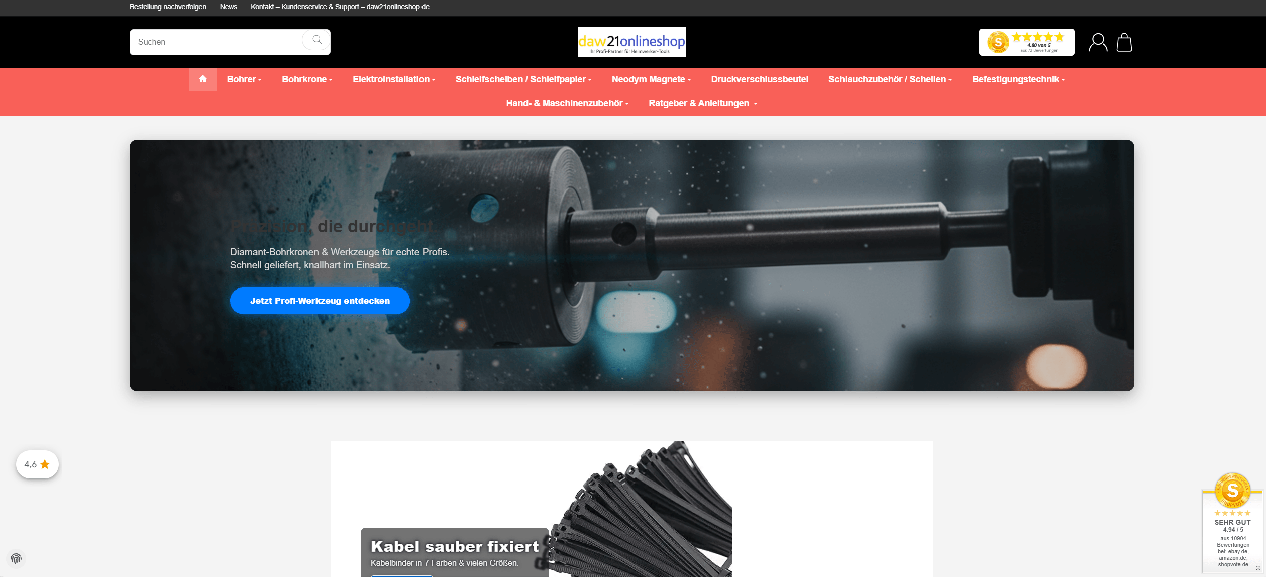 Screenshot DAW21 Online Shop