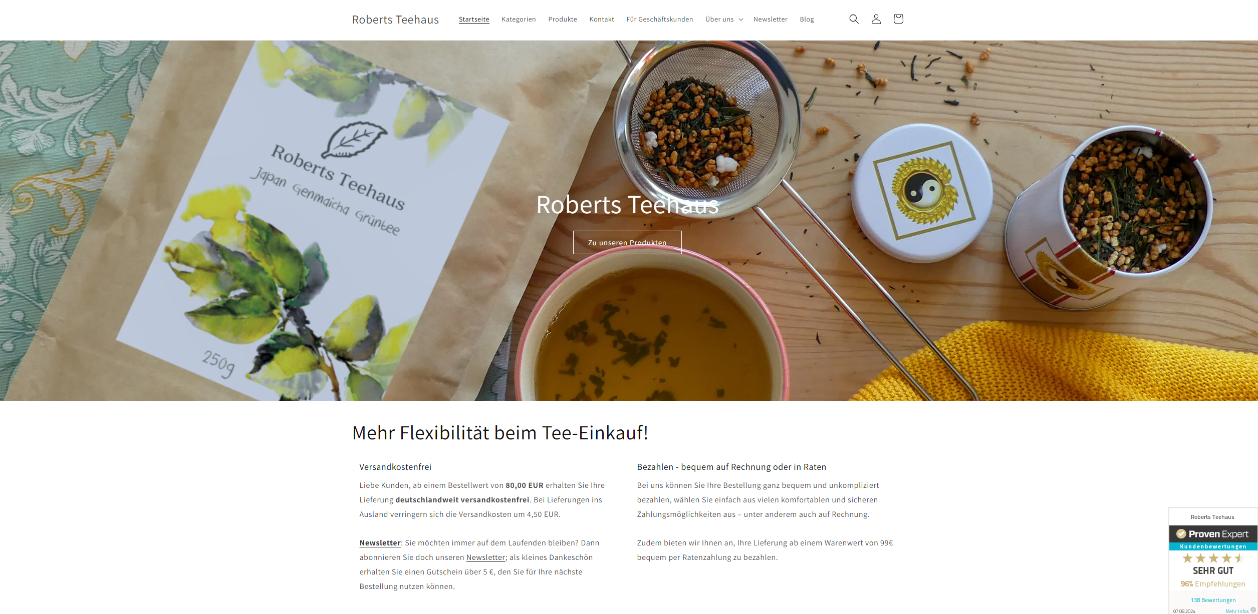 Screenshot Roberts Teehaus