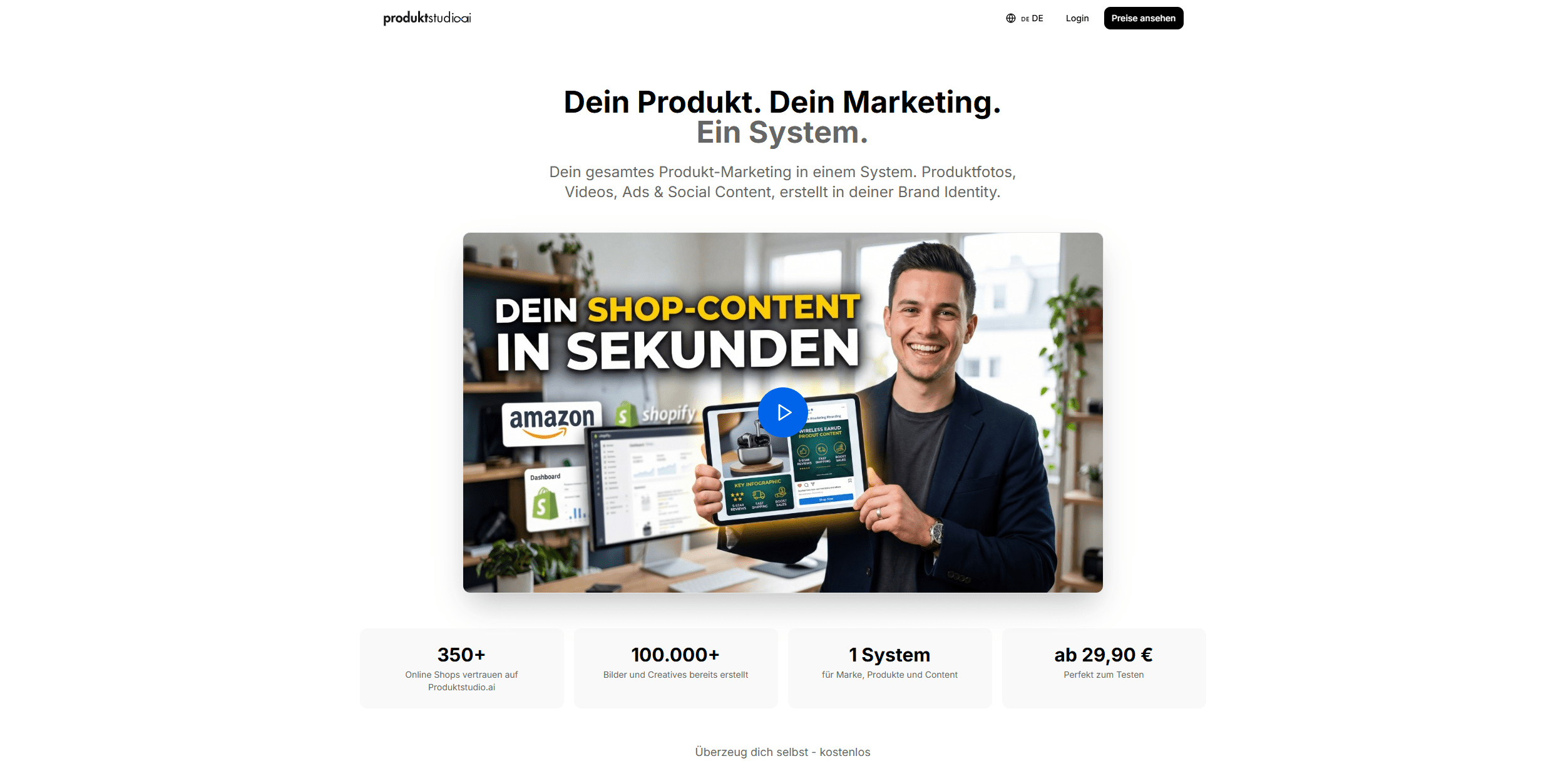 Screenshot Produktstudio.ai