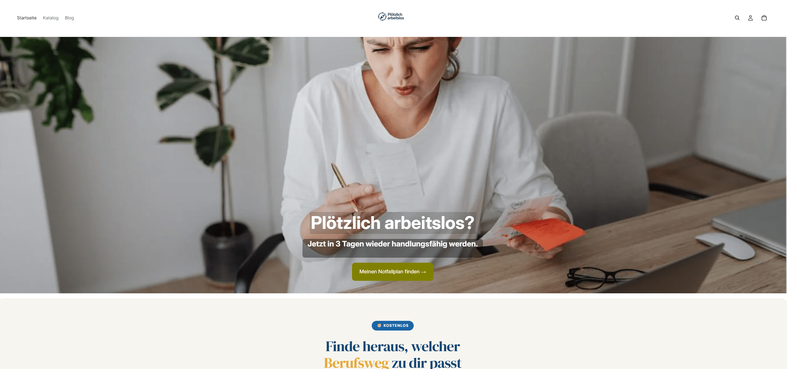 Screenshot Plötzlich arbeitslos