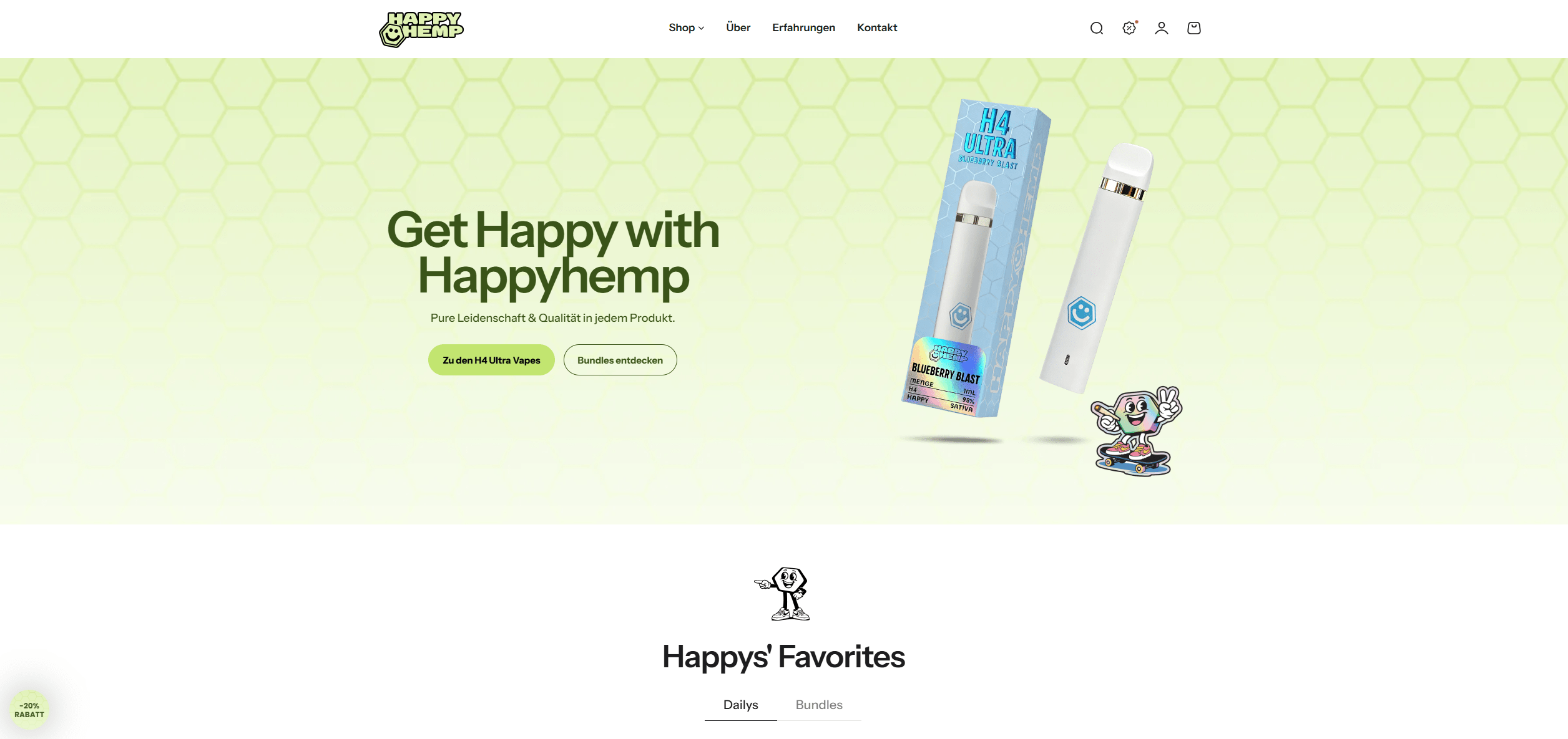 Screenshot Onlineshop Happy Hemp