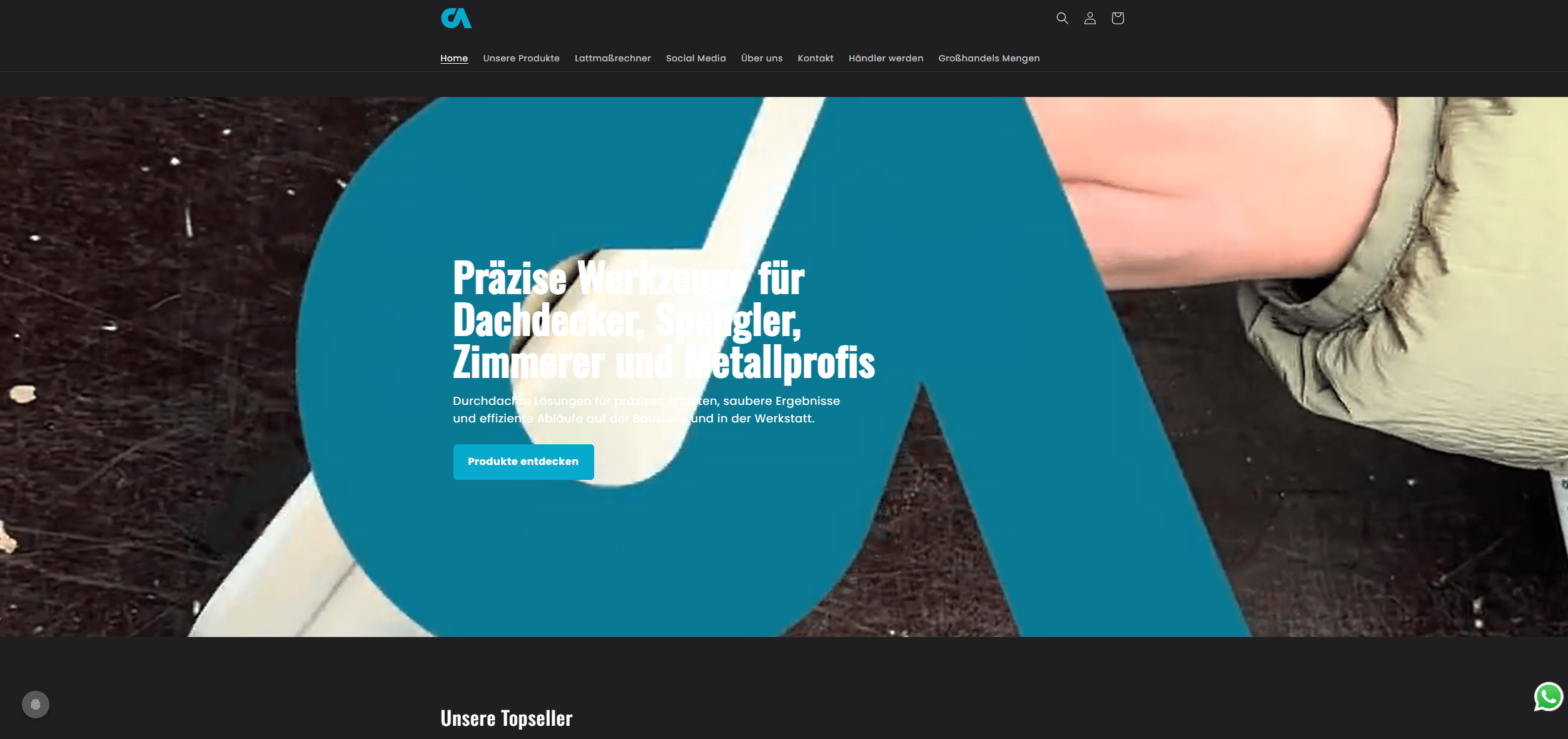 Screenshot vom Onlineshop CA-Vision