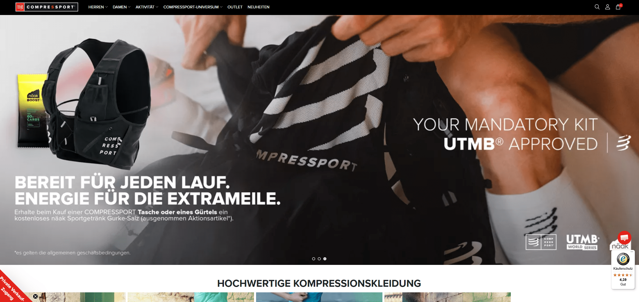 Screenshot zu folgenden Shop Compressport