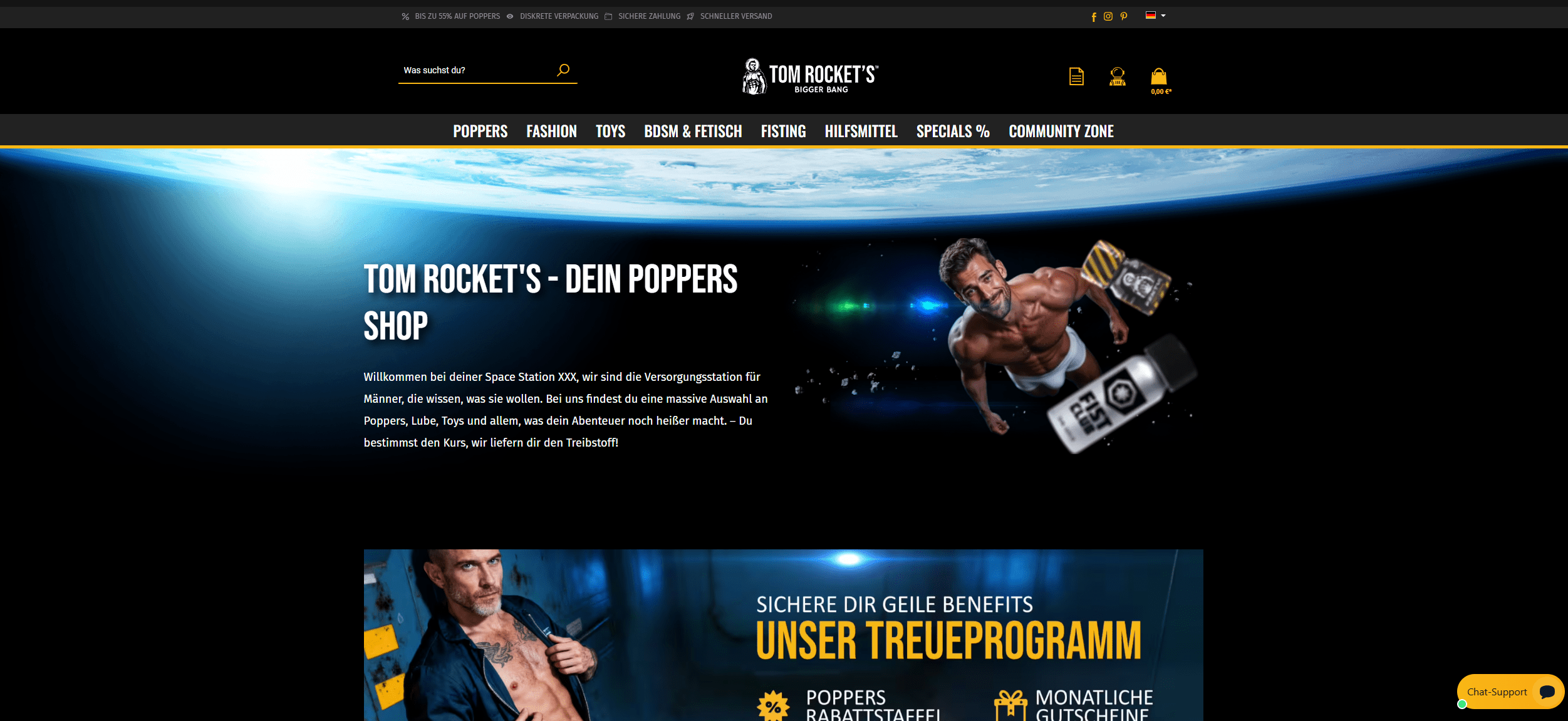Screenshot vom Onlineshop Top Rocket`s