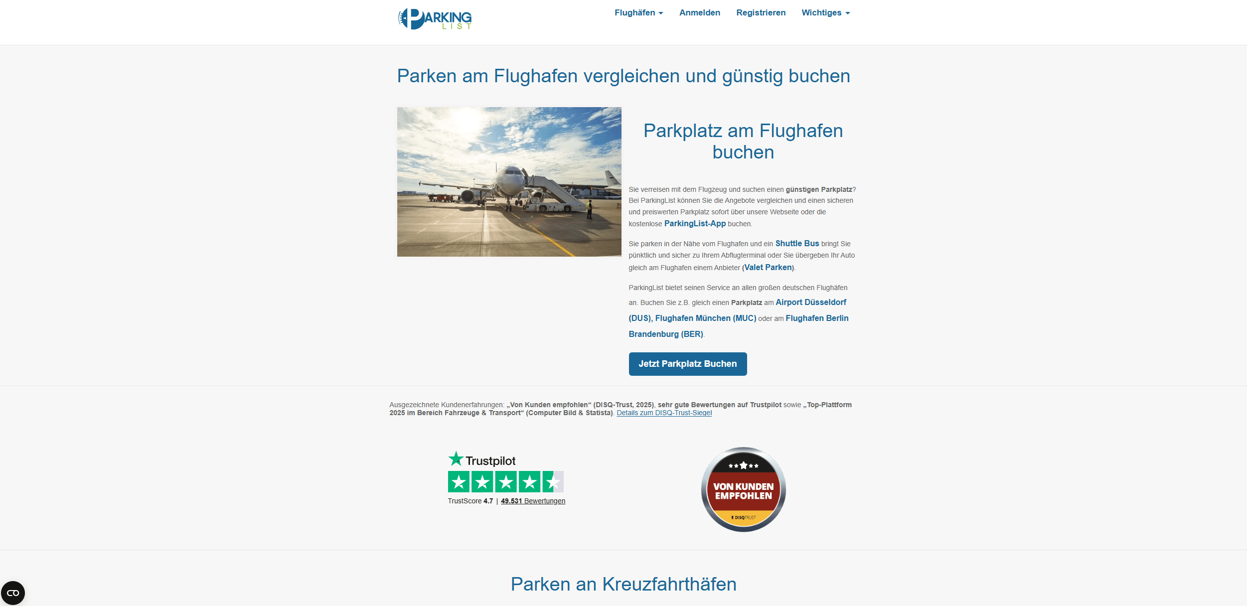 Screenshot ParkingList