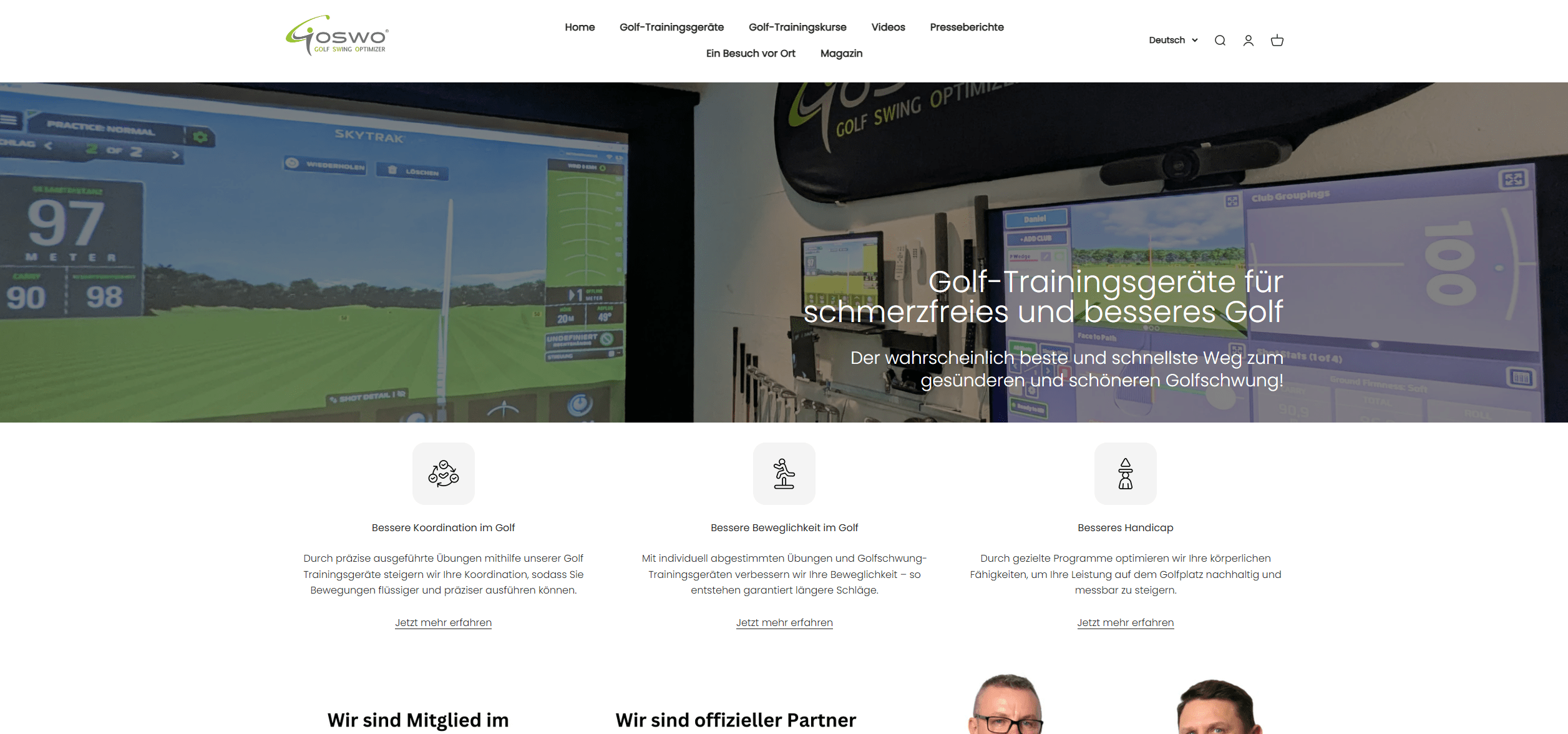 Screenshot vom Onlineshop GOSWO