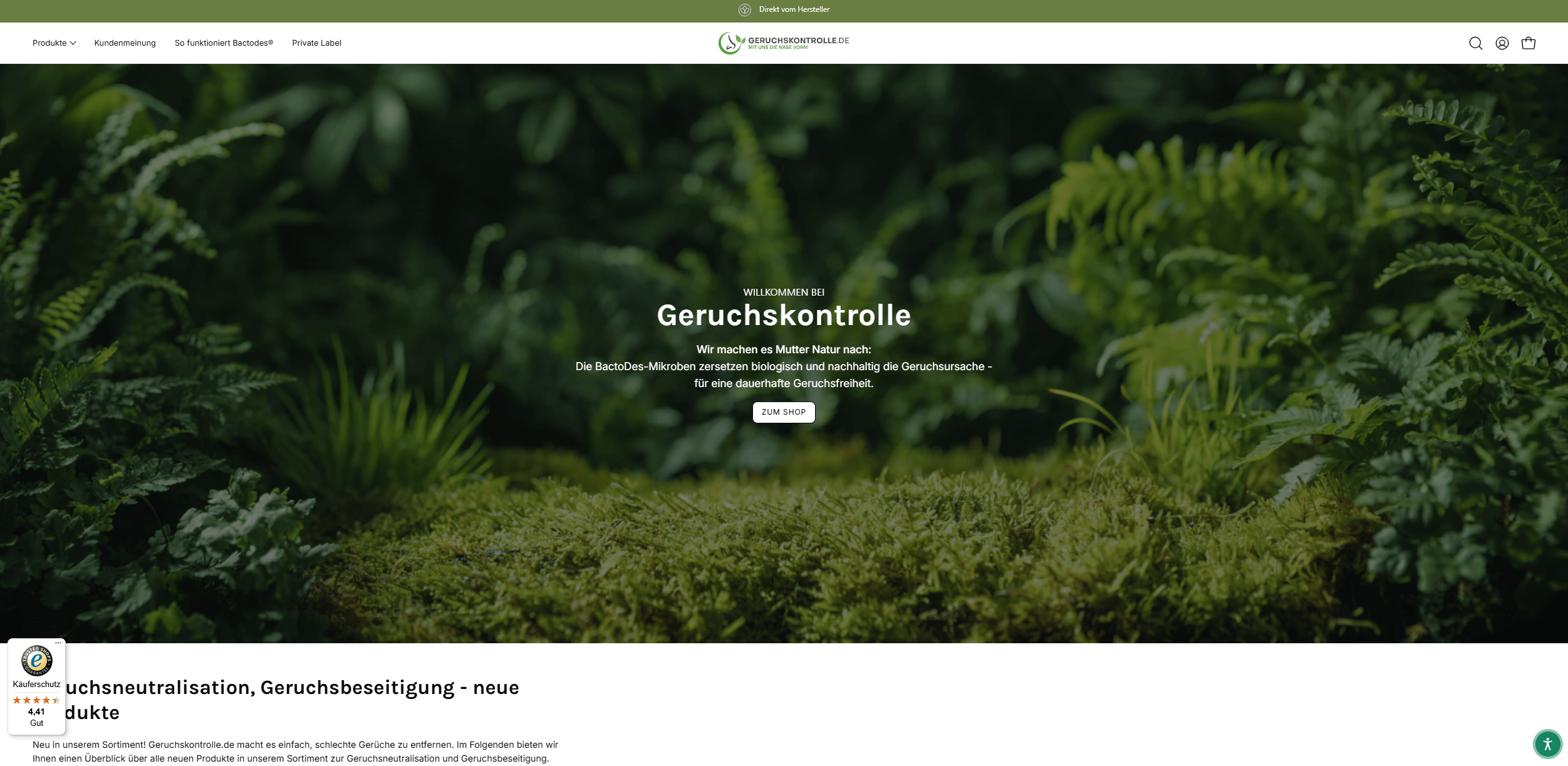 Screenshot Geruchskontrolle