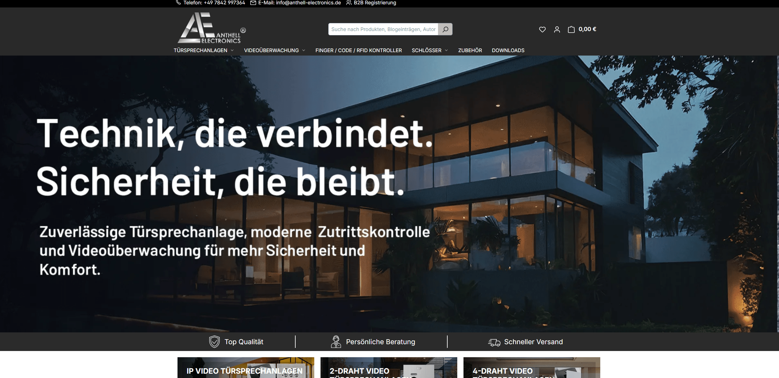 Screenshot vom Onlineshop Anthell Electronics
