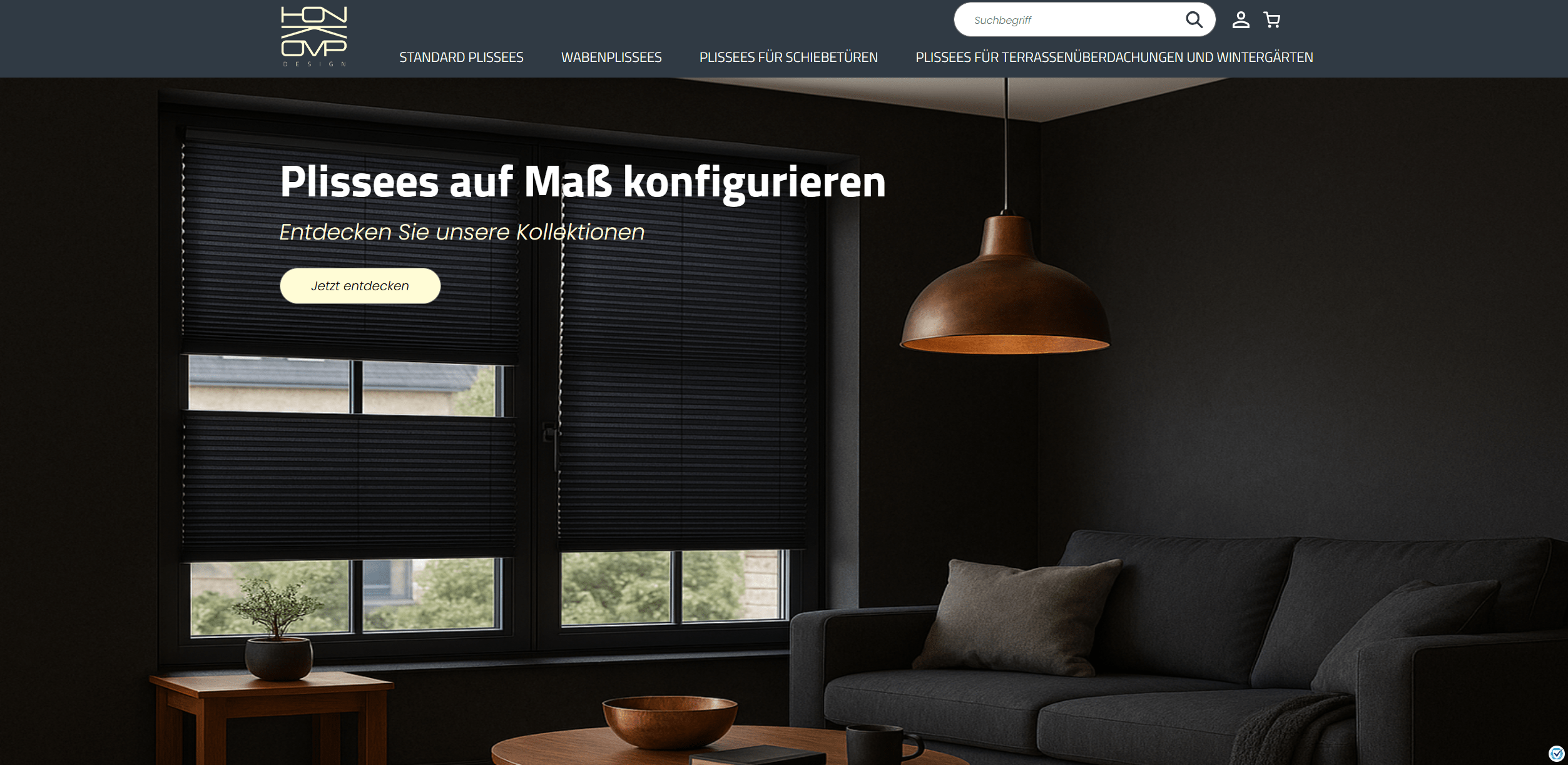 Screenshot vom Onlineshop Honkomp Design