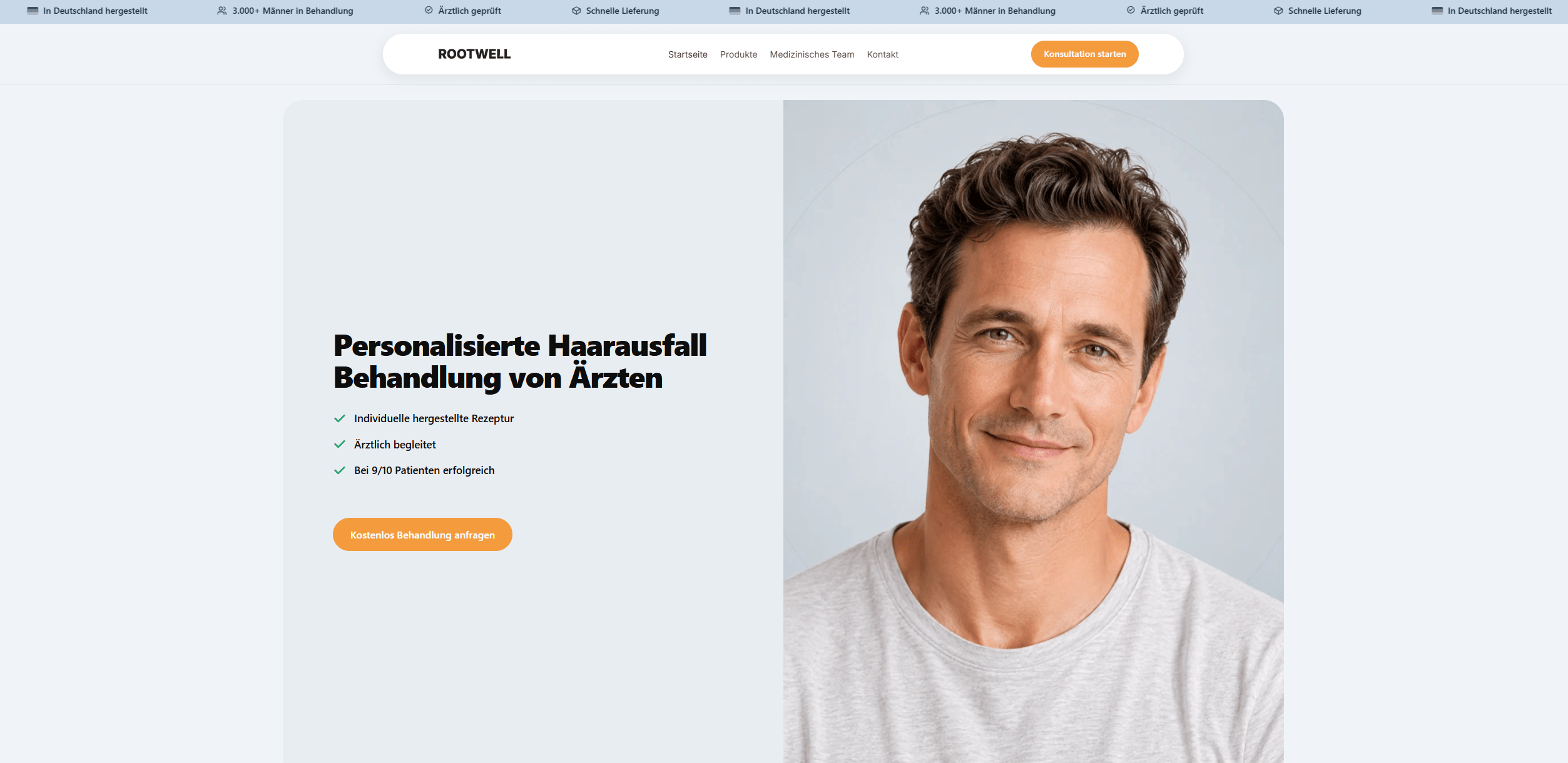 Screenshot vom Onlineshop Rootwell