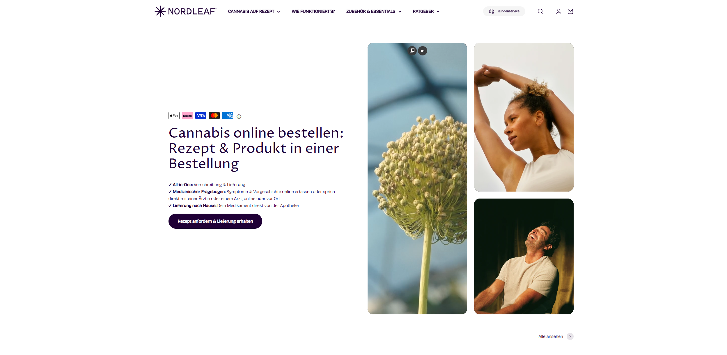 Screenshot vom Onlineshop Nordleaf