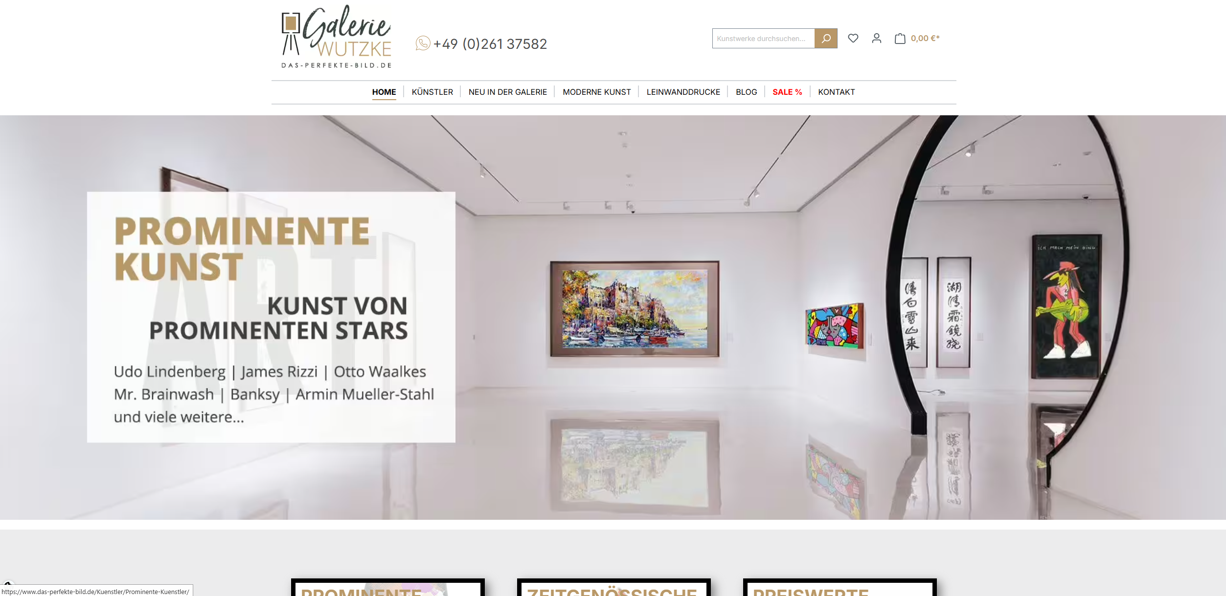 Screenshot vom Onlineshop Das perfekte Bild